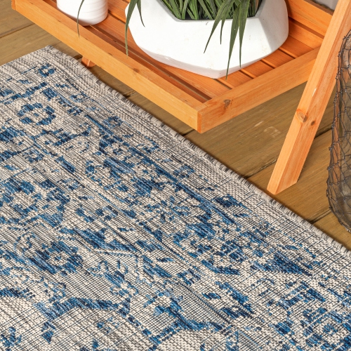Rozetta Boho Medallion Textured Weave Indoor/Outdoor Area Rug