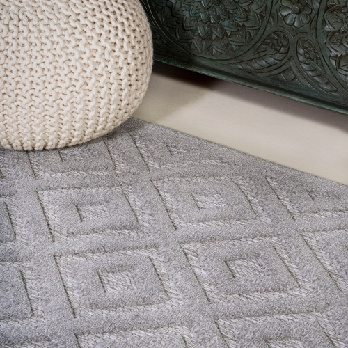 Portmany Neutral Diamond Trellis Indoor/Outdoor Area Rug