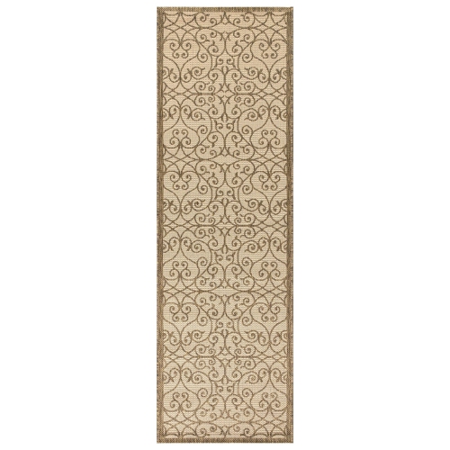 Tapis de corridor intérieur/extérieur à motif de filigrane texturé de style rétro de Madrid