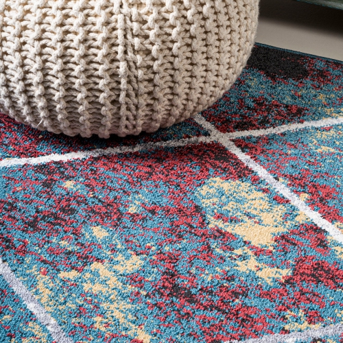 Tapis avec treillis à losanges de Cole Minimalist