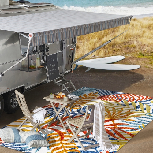 Tropics Palm Leaves Indoor/Outdoor Area Rug