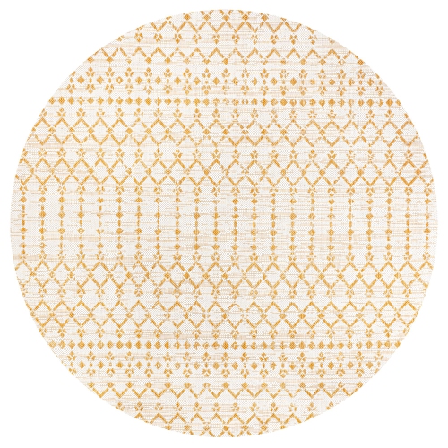 JONATHAN Y  Ourika Moroccan Geometric Textured Weave Indoor/outdoor Round Rug
