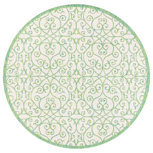 JONATHAN Y  Madrid Vintage Filigree Textured Weave Indoor/outdoor Round Rug
