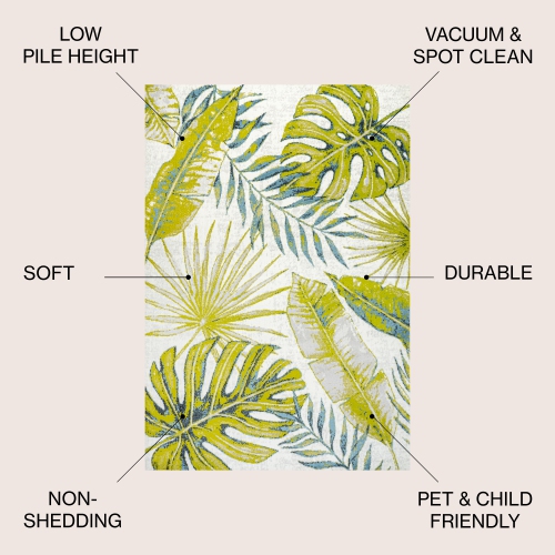 Monstera Tropical Leaves Area Rug