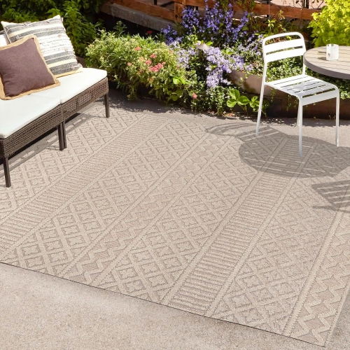 Ormond High-Low Modern Trellis Geometric Area Rug