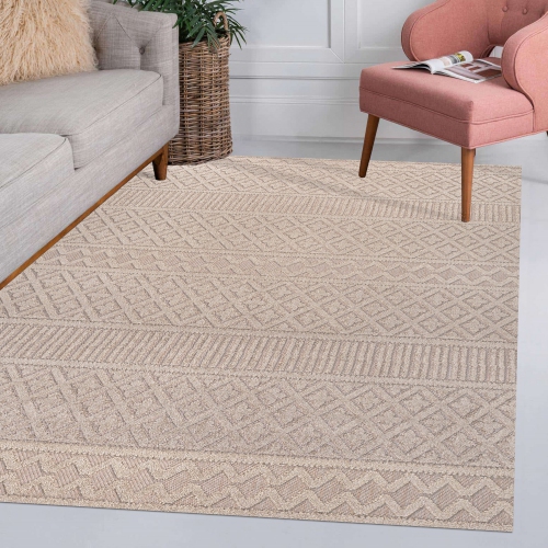 Ormond High-Low Modern Trellis Geometric Area Rug