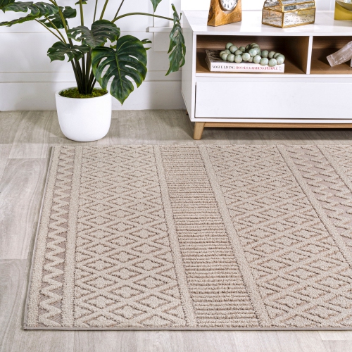 Ormond High-Low Modern Trellis Geometric Area Rug