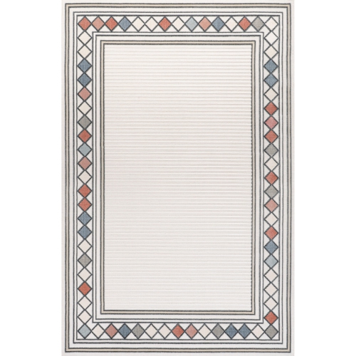 Sebastian High-Low Modern Diamond Border Area Rug