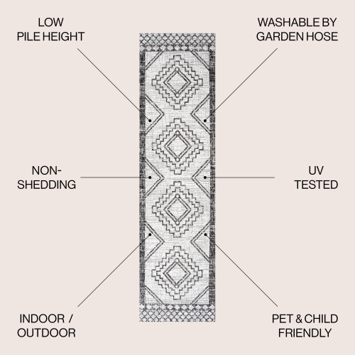 Marokko Diamond Tribal Medallion Indoor/Outdoor Area Rug