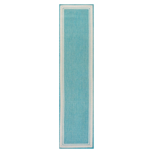 Tapis moderne à bordure rayée pour l'intérieur et l'extérieur James