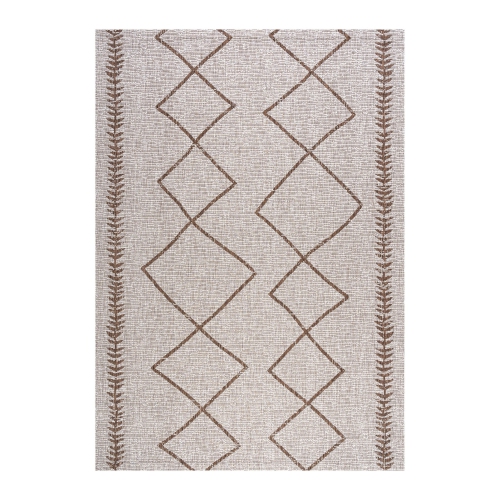 Tapis d'intérieur/d'extérieur Derya à motif de treillis tribal Diamond