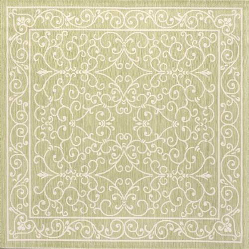 Image 1 of 9.. Charleston Vintage Filigree Textured Weave Indoor/Outdoor Square Rug