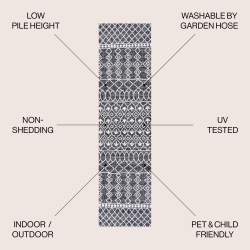 Kafel Tribal Bohemian Indoor/Outdoor Area Rug