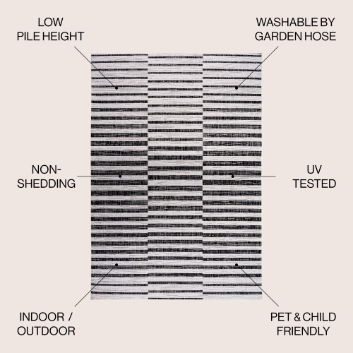 Sukie Modern Offset Stripe Indoor/Outdoor Area Rug