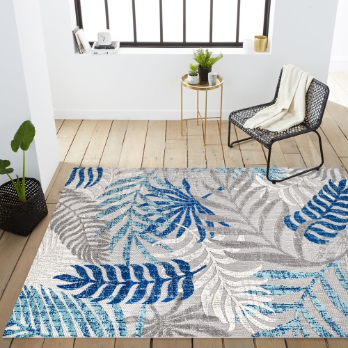 Tropics Palm Leaves Indoor/Outdoor Area Rug