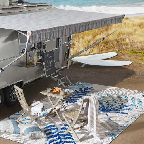 Tropics Palm Leaves Indoor/Outdoor Area Rug