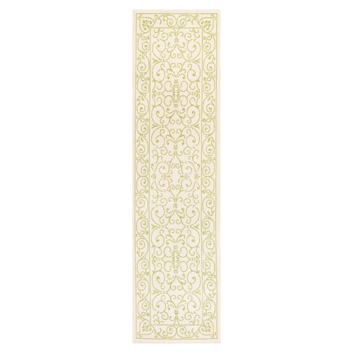 Charleston Vintage Filigree Textured Weave Indoor/Outdoor Runner Rug