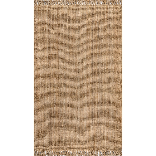 JONATHAN Y  Pata Hand Woven Chunky Jute With Fringe Area Rug