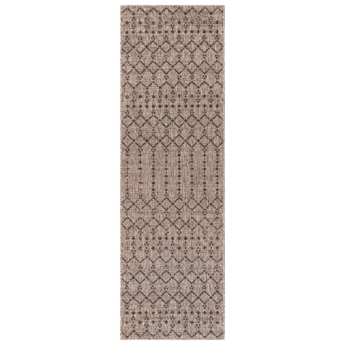Image 1 of 9.. Ourika Moroccan Geometric Textured Weave Indoor/Outdoor Runner Rug