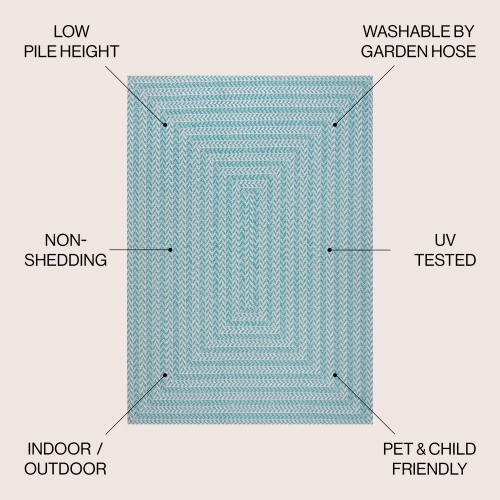 Chevron Modern Concentric Squares Indoor/Outdoor Area Rug