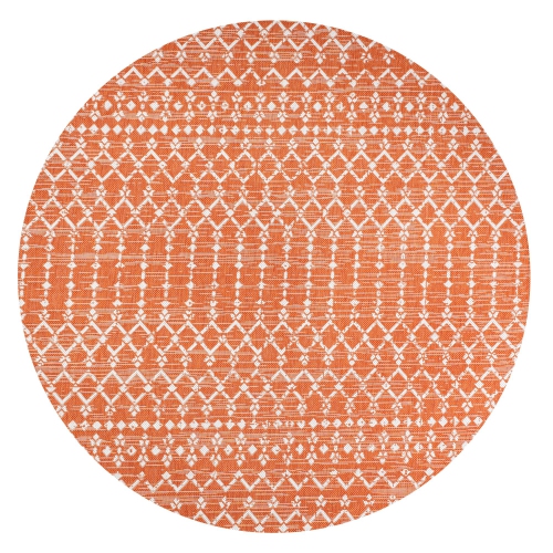 JONATHAN Y  Ourika Moroccan Geometric Textured Weave Indoor/outdoor Round Rug