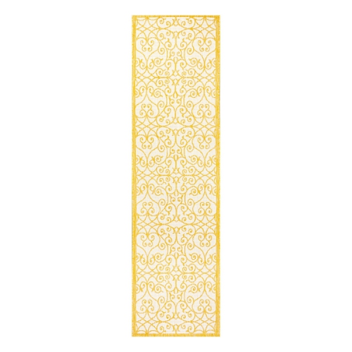 Madrid Vintage Filigree Textured Weave Indoor/Outdoor Runner Rug
