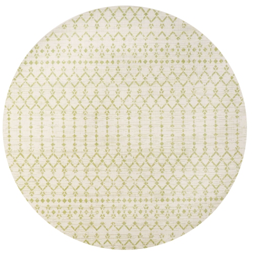 JONATHAN Y  Ourika Moroccan Geometric Textured Weave Indoor/outdoor Round Rug