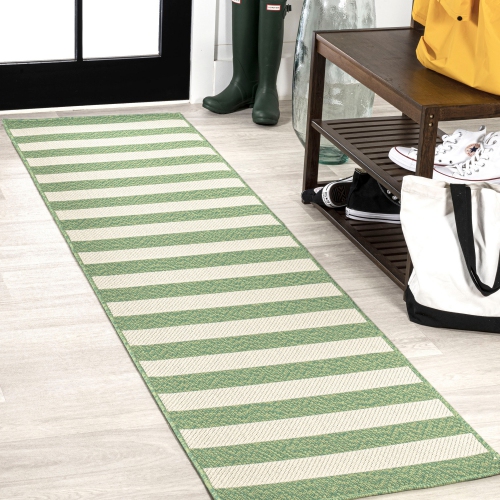 Negril Two Tone Wide Stripe Indoor/Outdoor Area Rug