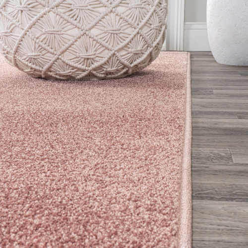 Haze Solid Low Pile Area Rug Pink