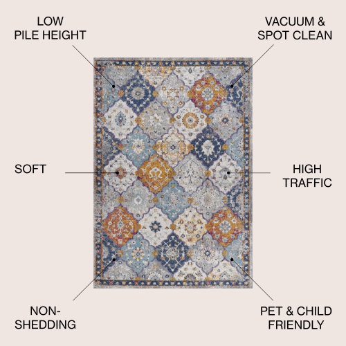 Kirman Bohemian Medallion Area Rug