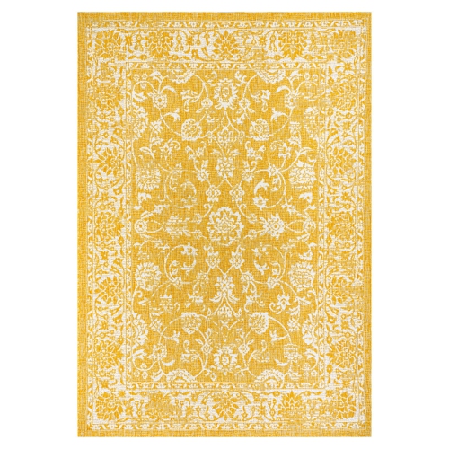 Tela Bohemian Textured Weave Floral Indoor/Outdoor Area Rug