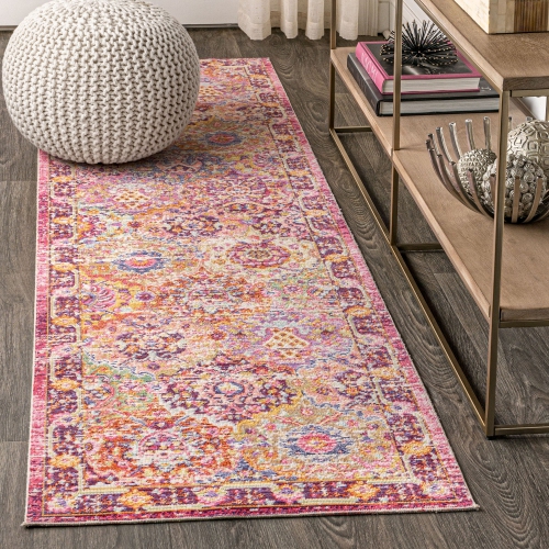 Tapis décoratif à motif de médaillon « Flori Bohemian »