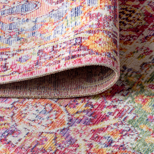 Tapis décoratif à motif de médaillon « Flori Bohemian »