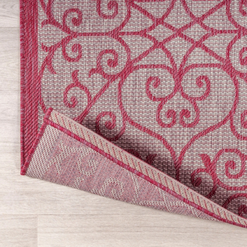 Madrid Vintage Filigree Textured Weave Indoor/Outdoor Round Rug