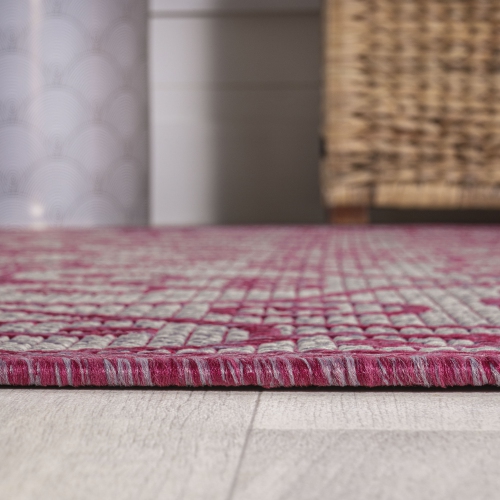 Madrid Vintage Filigree Textured Weave Indoor/Outdoor Round Rug