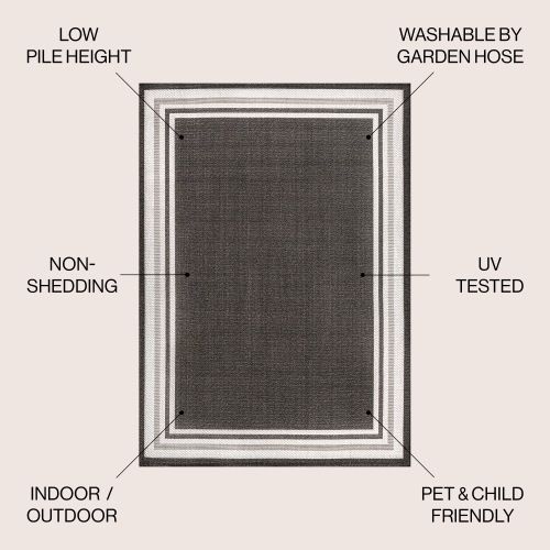 James Modern Border Stripe Indoor/Outdoor Area Rug