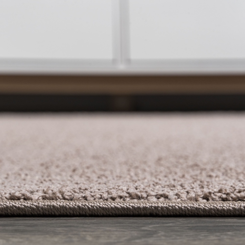 Carpette Haze unie à poil ras brun