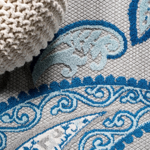 Tapis haut/bas à motif cachemire Julien pour l'intérieur et l'extérieur