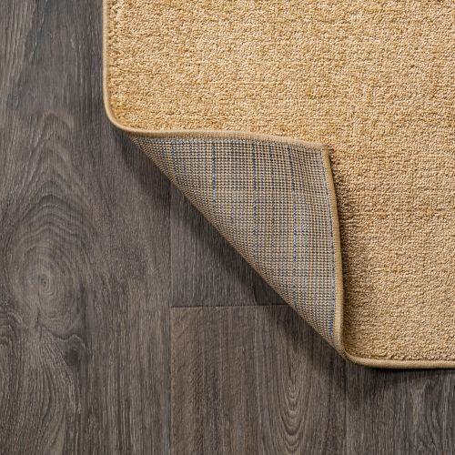 Haze Solid Low Pile Area Rug Mustard