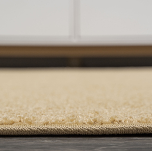 Haze Solid Low Pile Area Rug Mustard