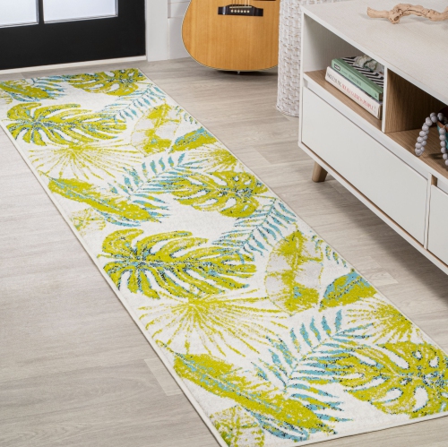 Tapis d'appoint feuilles tropicales Monstera