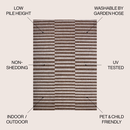 Sukie Modern Offset Stripe Indoor/Outdoor Area Rug