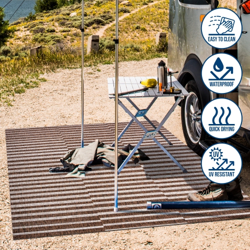 Sukie Modern Offset Stripe Indoor/Outdoor Area Rug