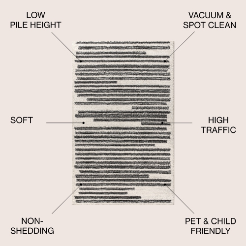 Khalil Modern Berber Stripe Area Rug