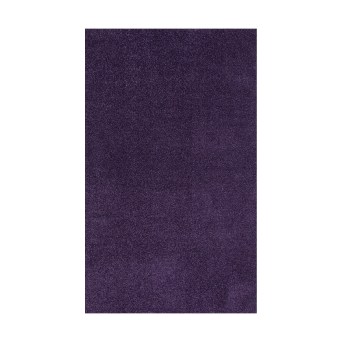 Image 1 of 10.. Haze Solid Low Pile Area Rug Purple