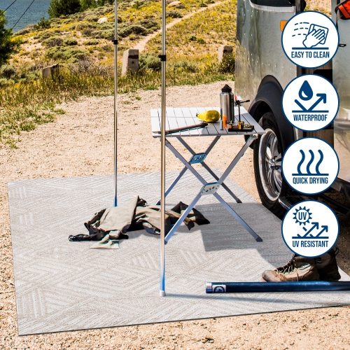 Jordan High-Low Pile Art Deco Geometric Indoor/Outdoor Area Rug