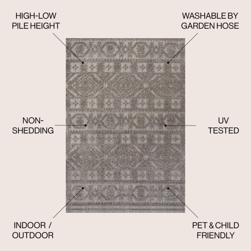 Citta High-Low Pile Mediterranean Tile Area Rug