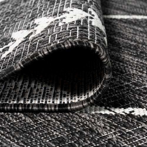 Tapis d'intérieur/d'extérieur Derya à motif de treillis tribal Diamond