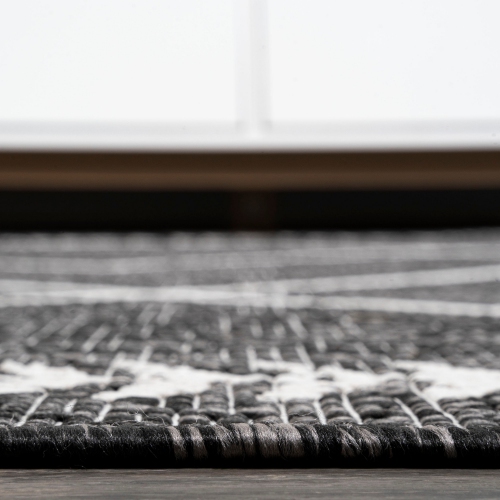 Tapis d'intérieur/d'extérieur Derya à motif de treillis tribal Diamond