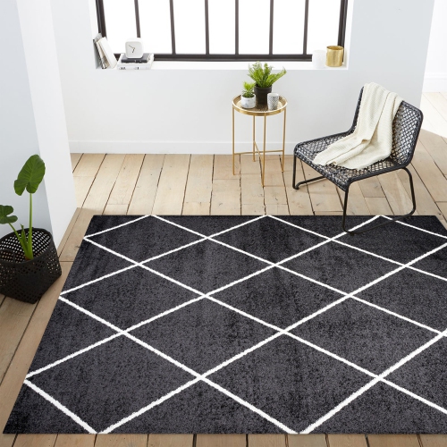 Tapis avec treillis à losanges de Cole Minimalist